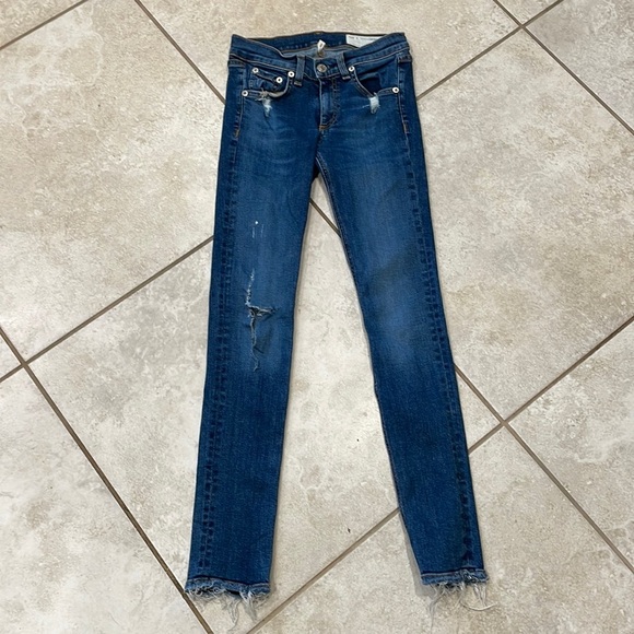 Rag & Bone La Paz Destroyed Skinny Jeans 24 - Picture 1 of 9